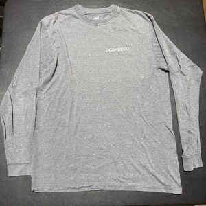DC Shoes T-Shirt Mens Large Gray Long Sleeve Striped Ringer Skateboarding Skater